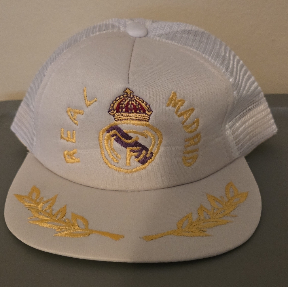 Real Madrid White and Gold Trucker Hat Cap